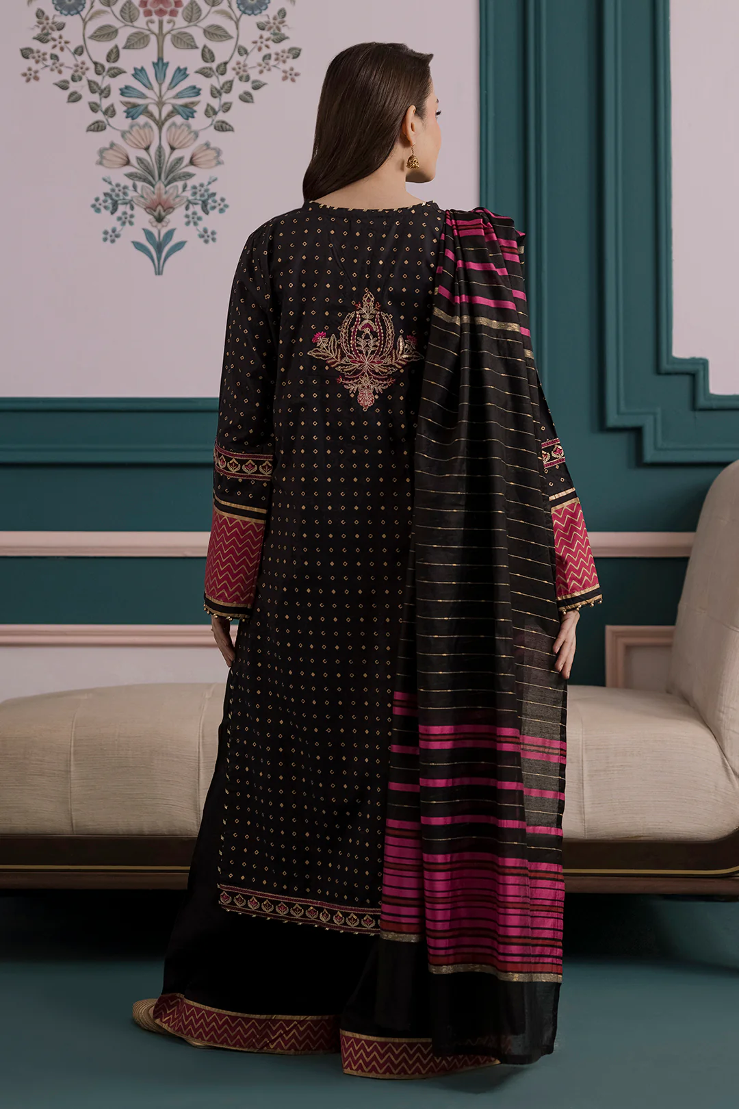 Embroidered Kurta Dupatta Trouser - 2514 - Image 7