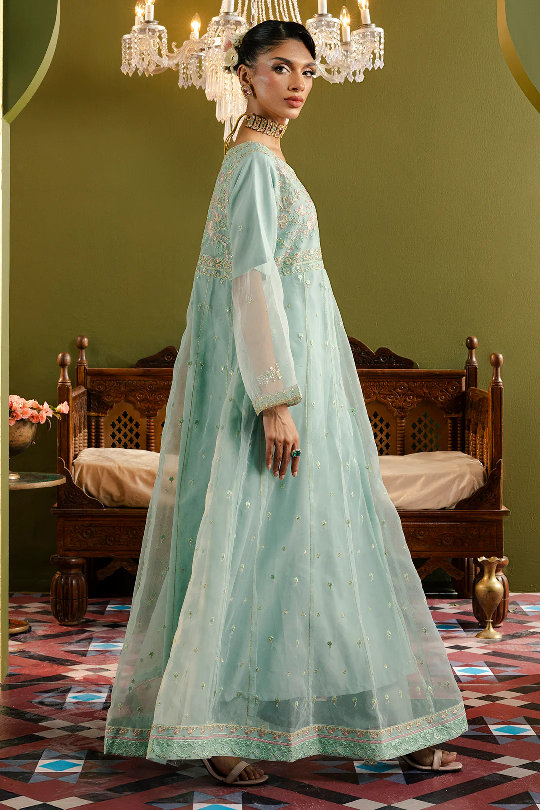 Frock With Trousers & Dupatta - 0715 - Image 8