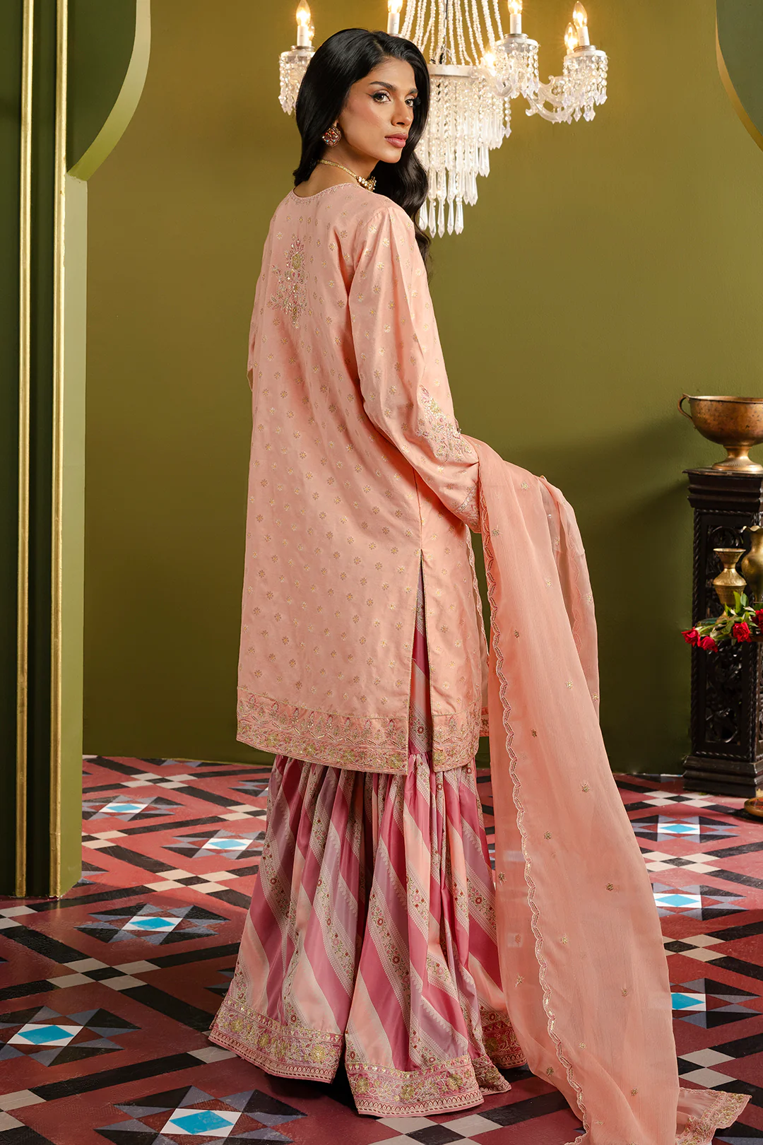 Kurta With Gharara & Dupatta - 0716 - Image 18