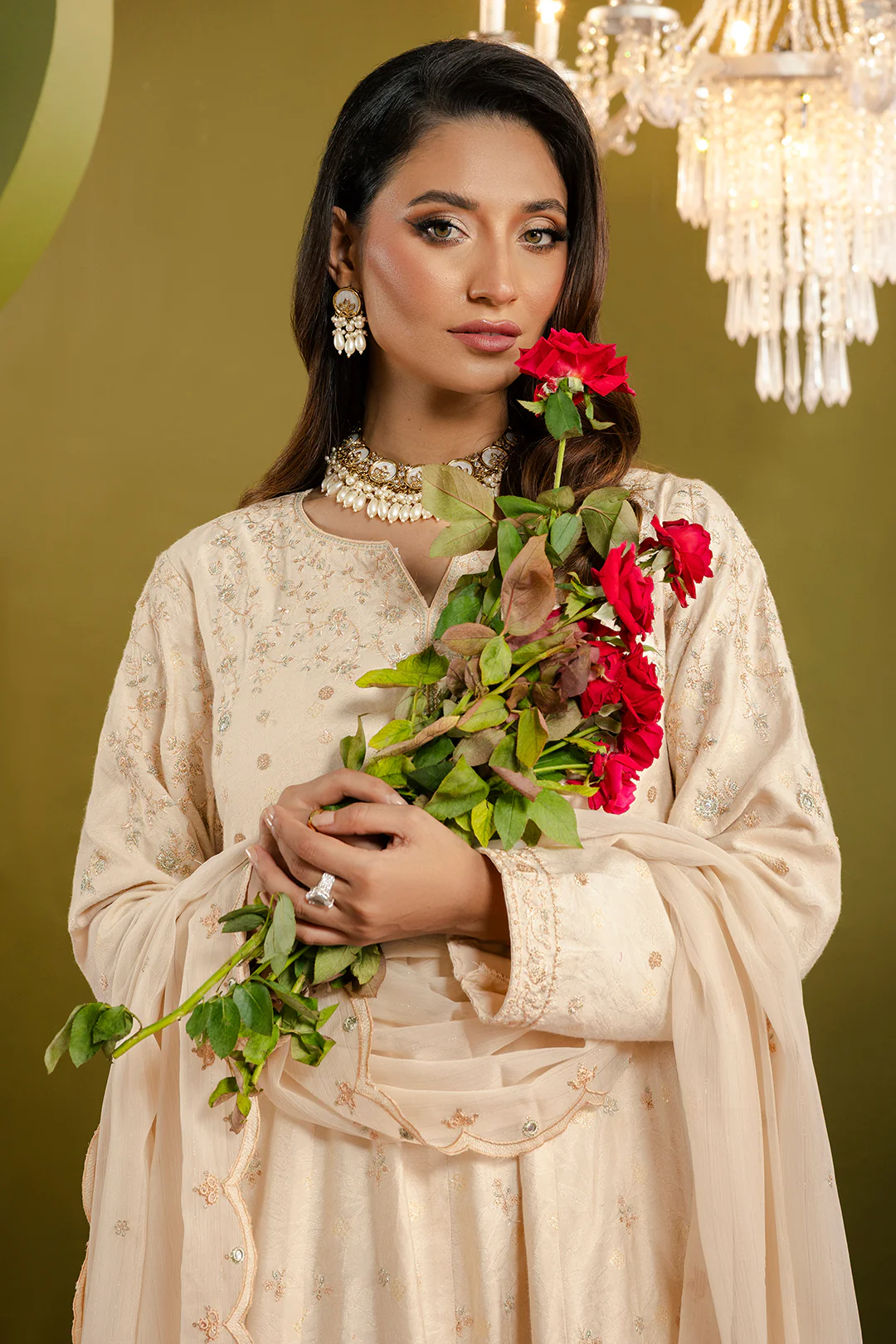 Frock With Dhaka Pajama & Dupatta - 0718 - Image 2