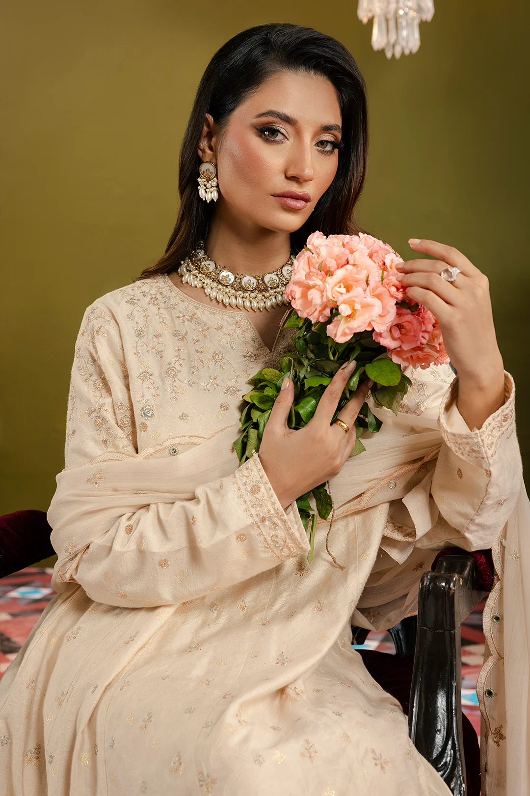 Frock With Dhaka Pajama & Dupatta - 0718 - Image 4