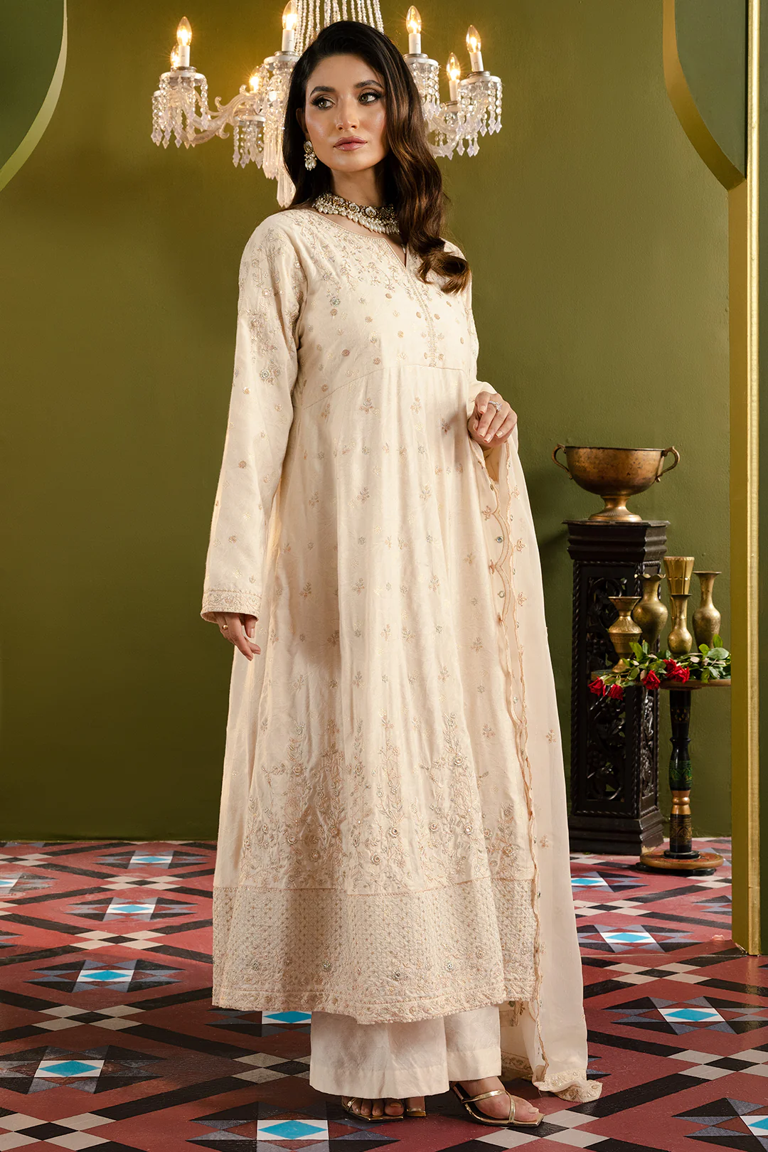 Frock With Dhaka Pajama & Dupatta - 0718 - Image 5