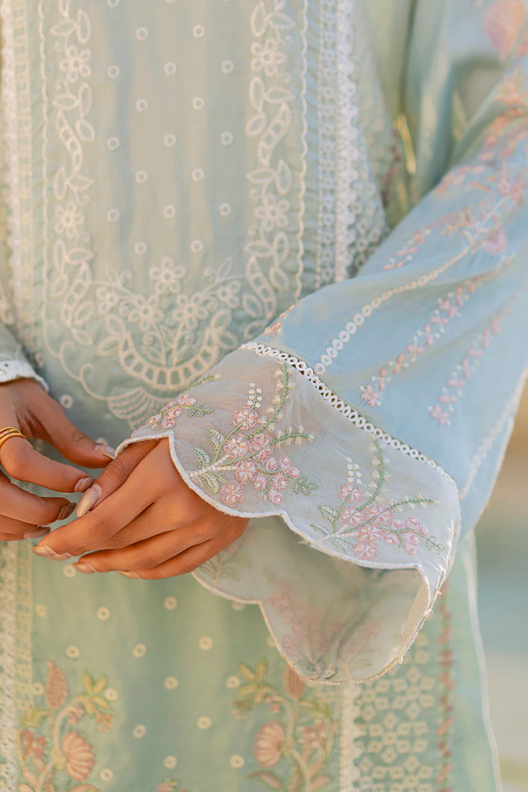 Embroidered Kurta Dupatta Trouser - 0739 - Image 13