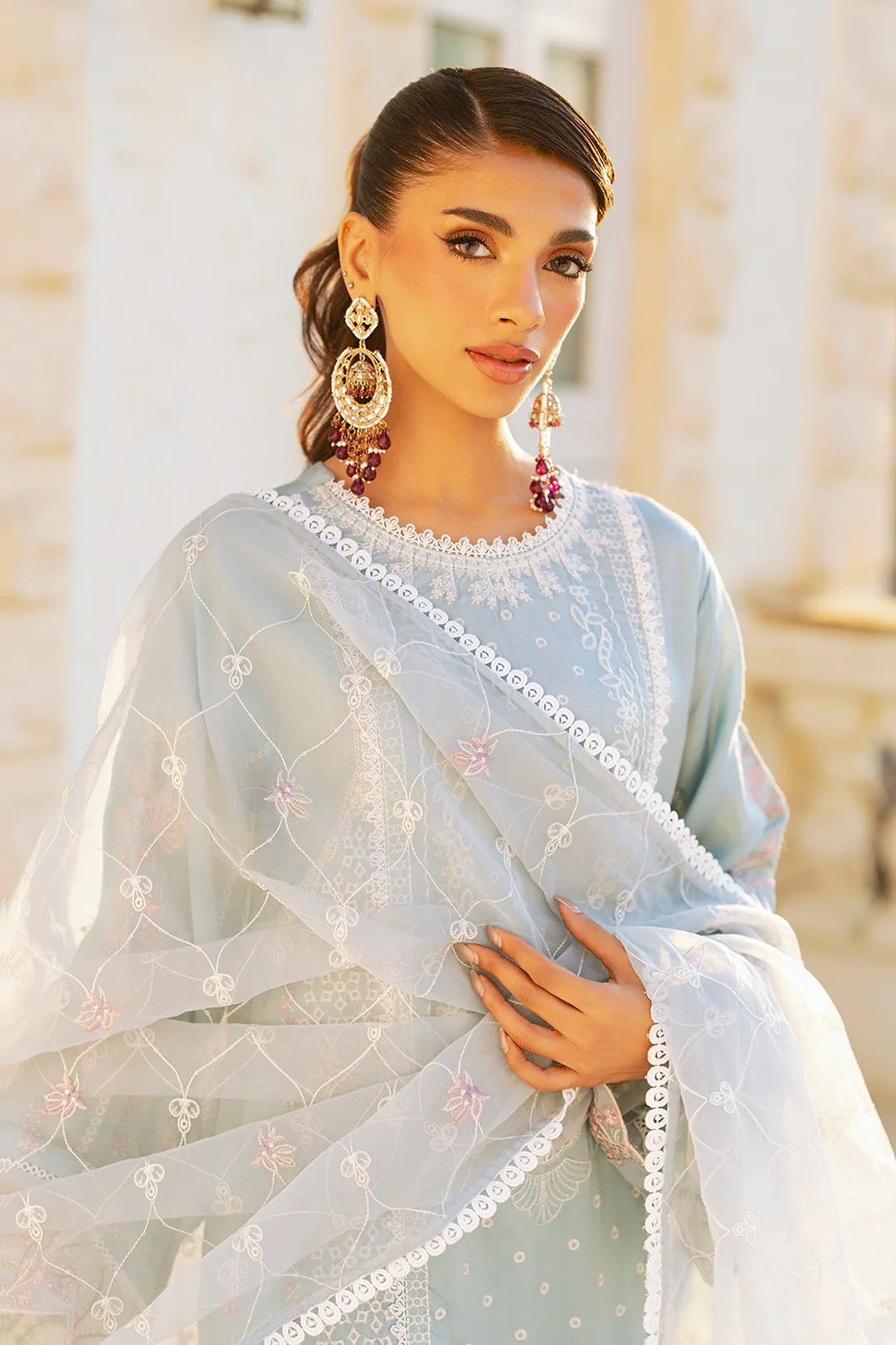 Embroidered Kurta Dupatta Trouser - 0739 - Image 2