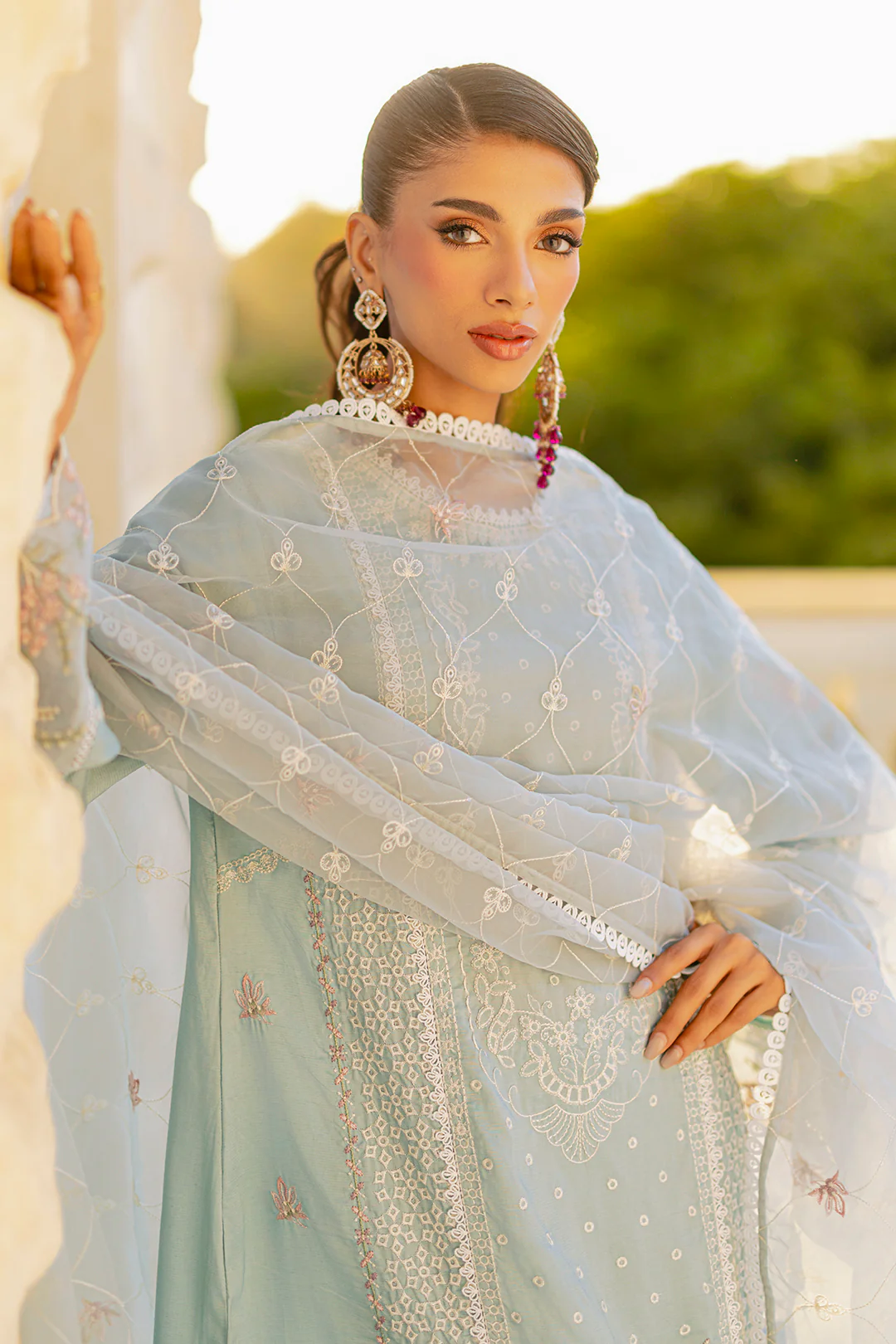Embroidered Kurta Dupatta Trouser - 0739 - Image 4
