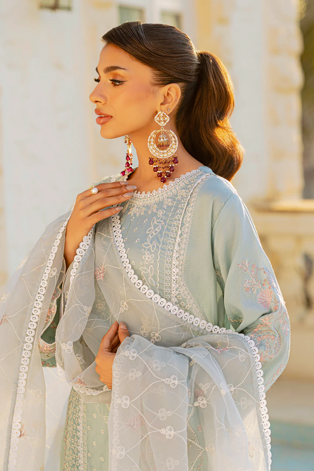 Embroidered Kurta Dupatta Trouser - 0739 - Image 9