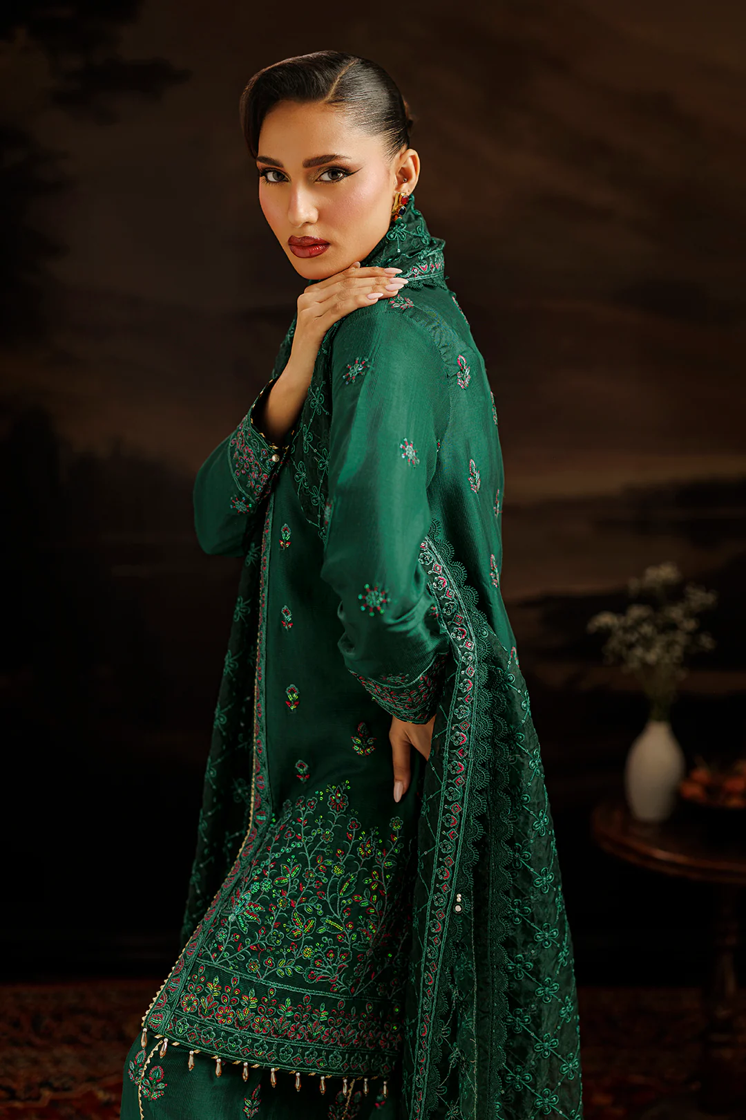 Embroidered Kurta Dupatta Trouser - 2735 - Image 8