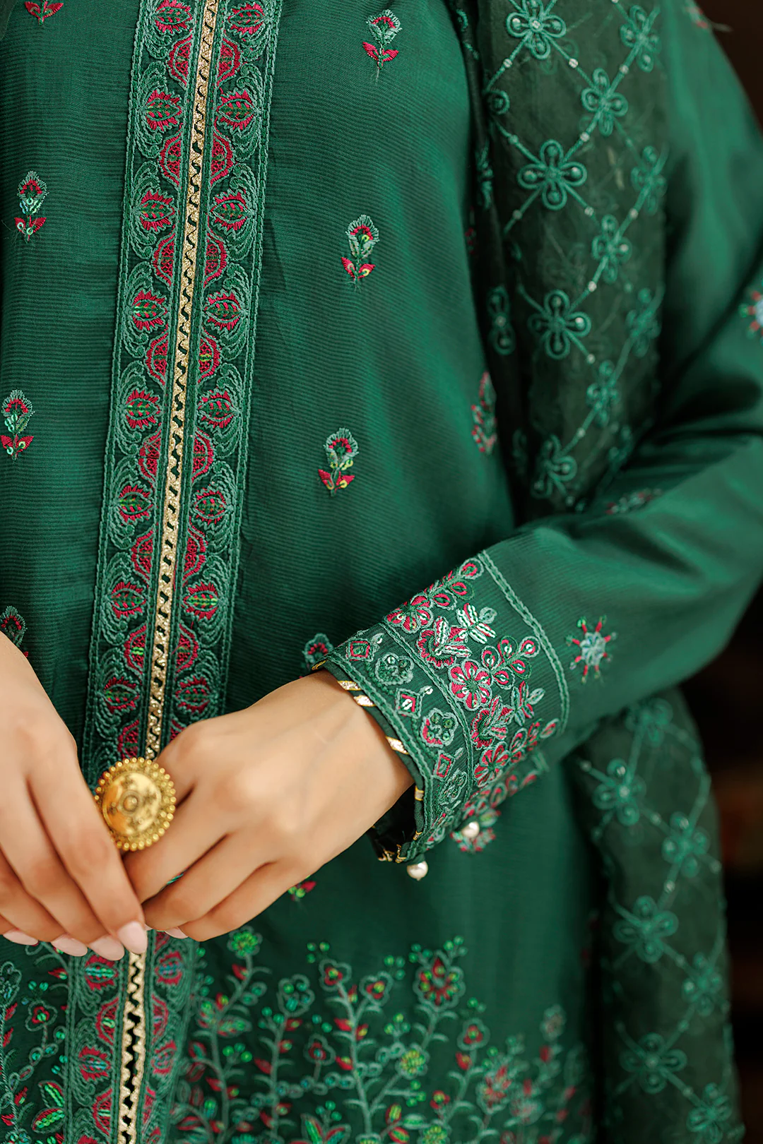 Embroidered Kurta Dupatta Trouser - 2735 - Image 9
