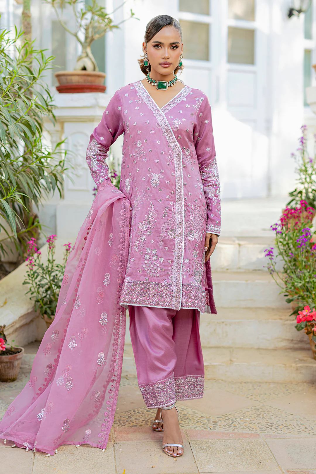 Embroidered Kurta Dupatta Trouser - 2736 - Image 3