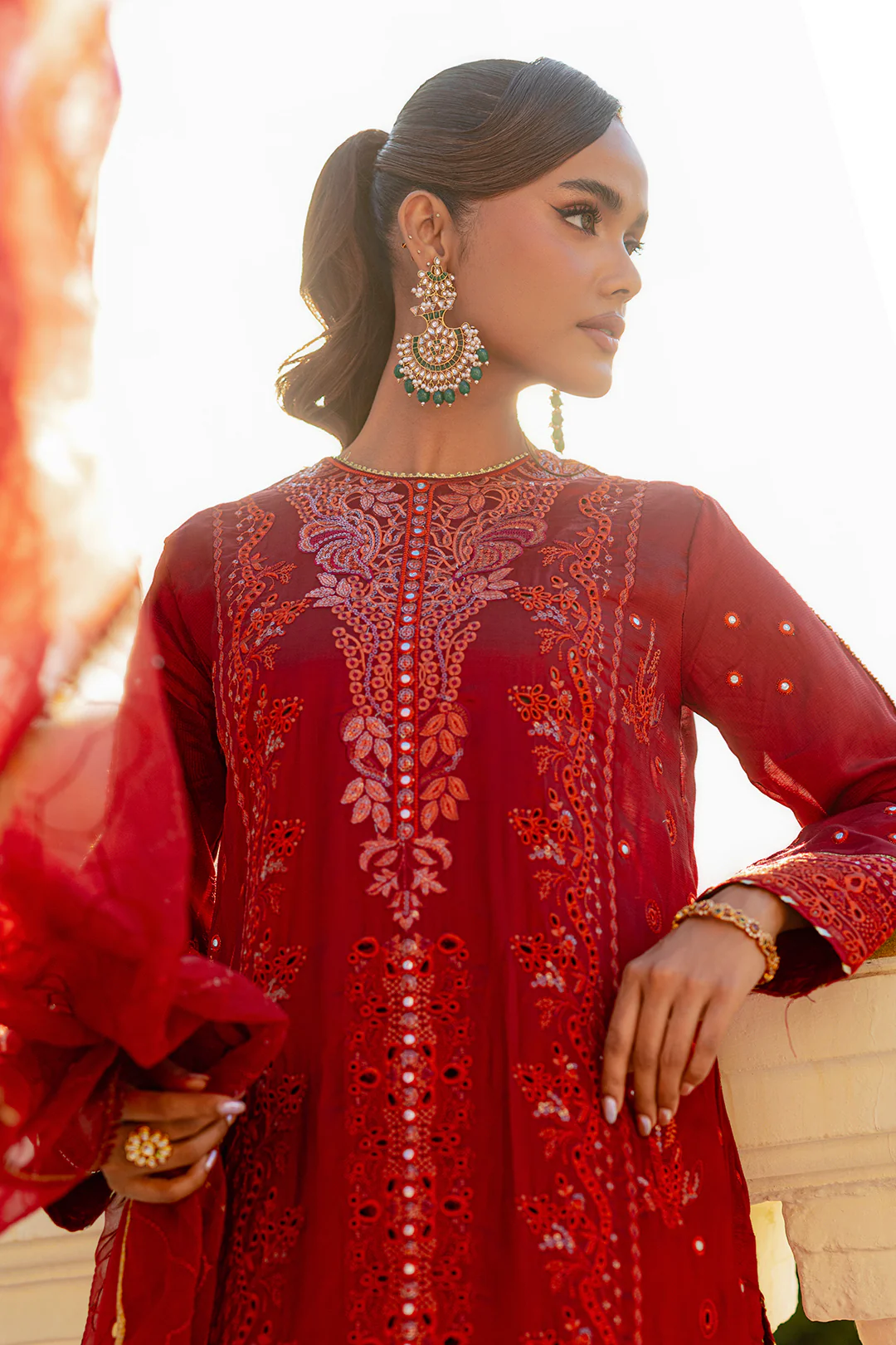 Embroidered Kurta Dupatta Trouser - 2740 - Image 8