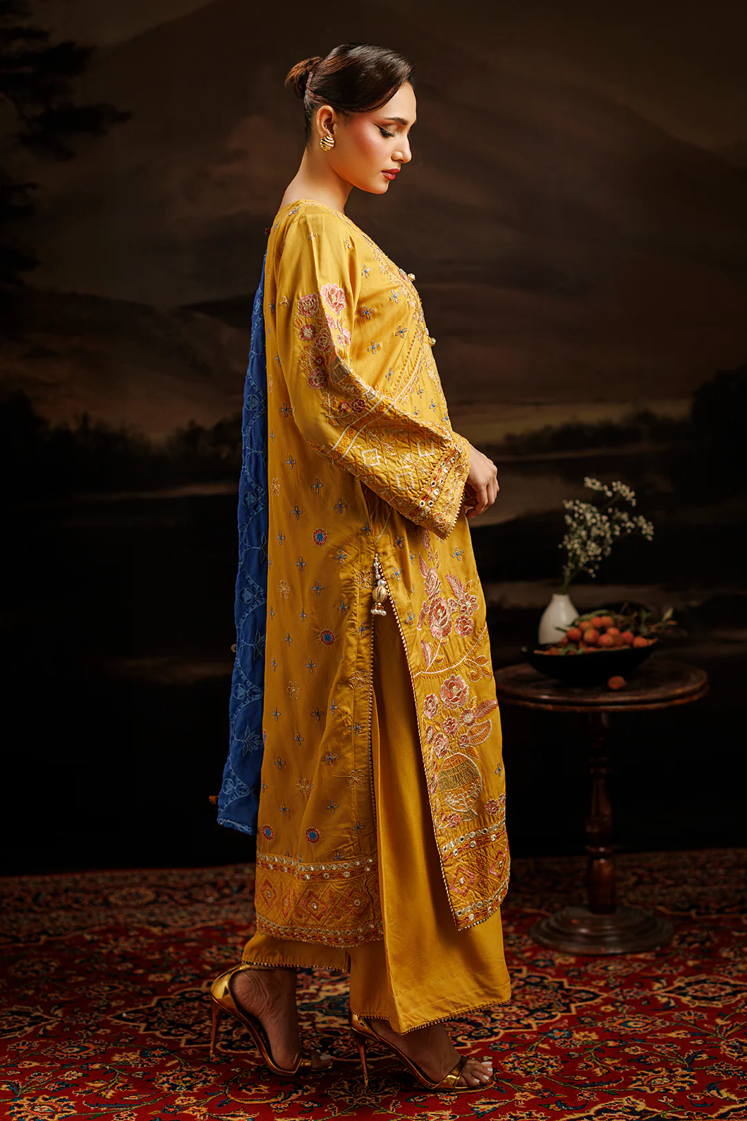 Embroidered Kurta Dupatta Trouser - 0760 - Image 12
