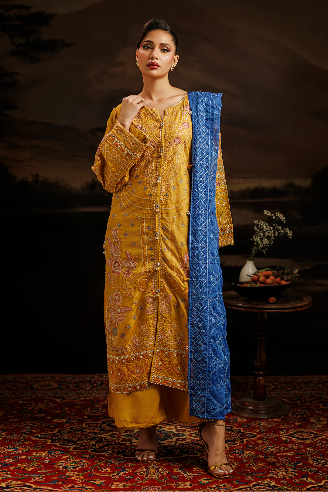 Embroidered Kurta Dupatta Trouser - 0760 - Image 3