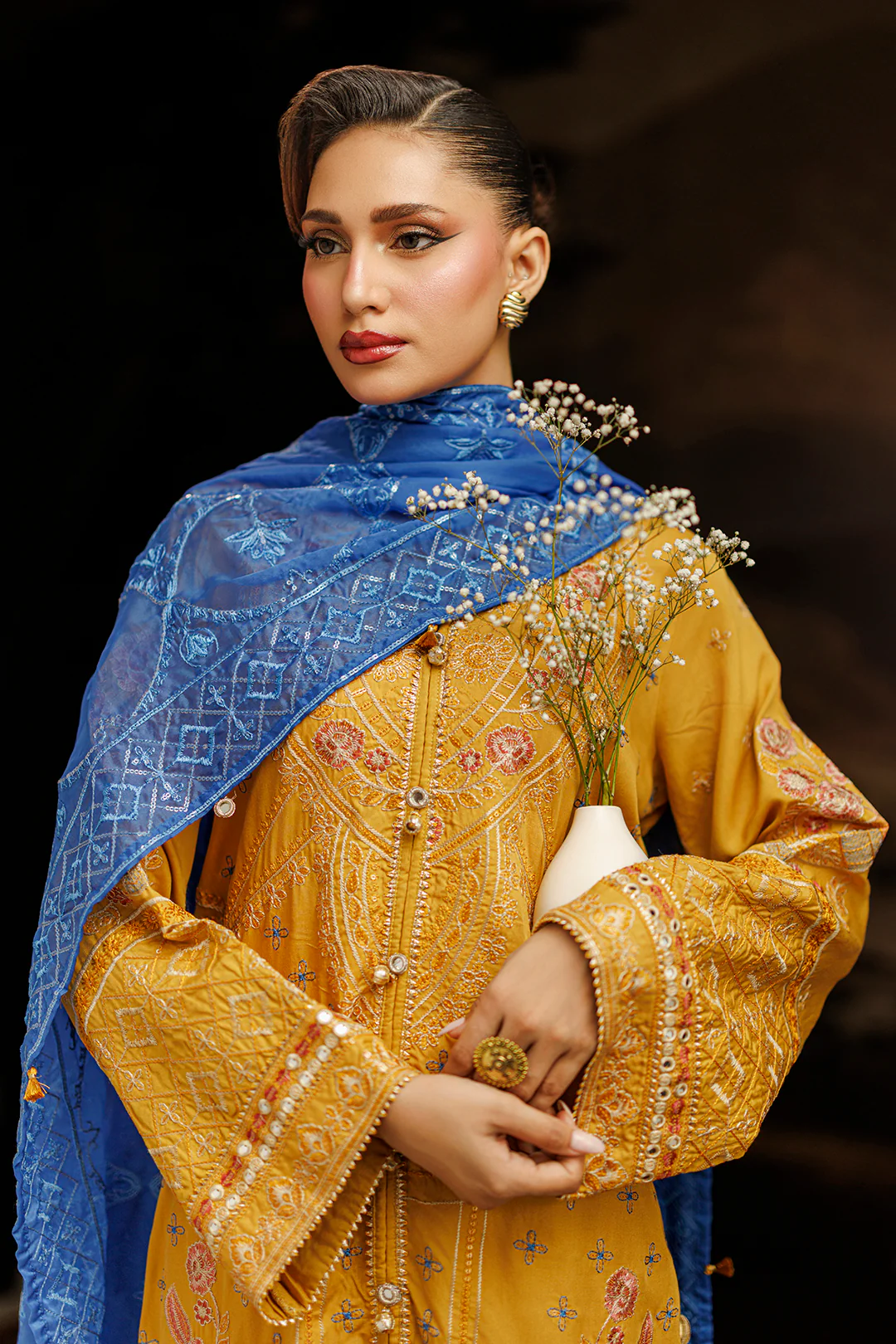 Embroidered Kurta Dupatta Trouser - 0760 - Image 6