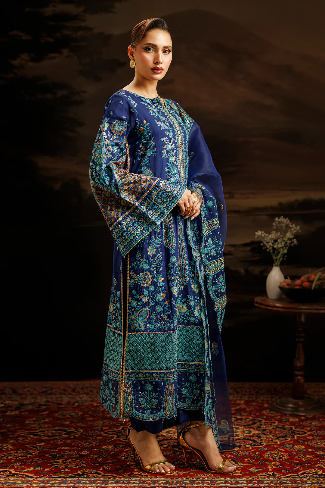 Embroidered Kurta Dupatta Trouser - 0764 - Image 15