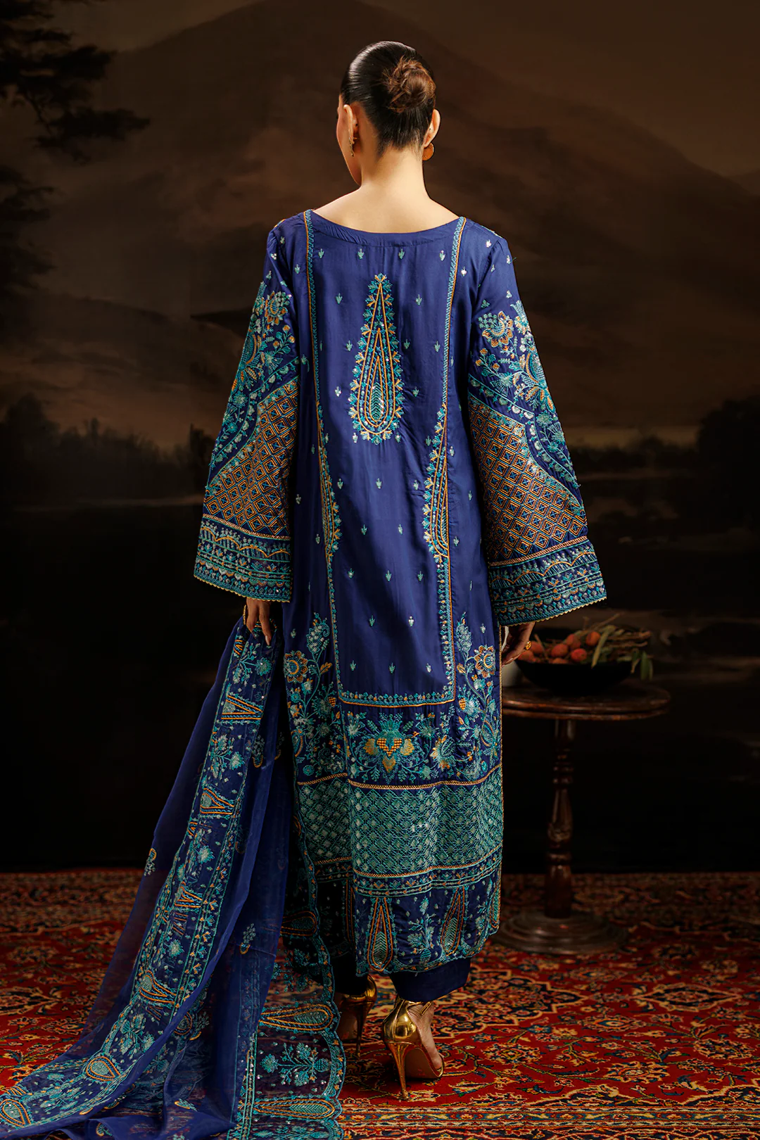 Embroidered Kurta Dupatta Trouser - 0764 - Image 17