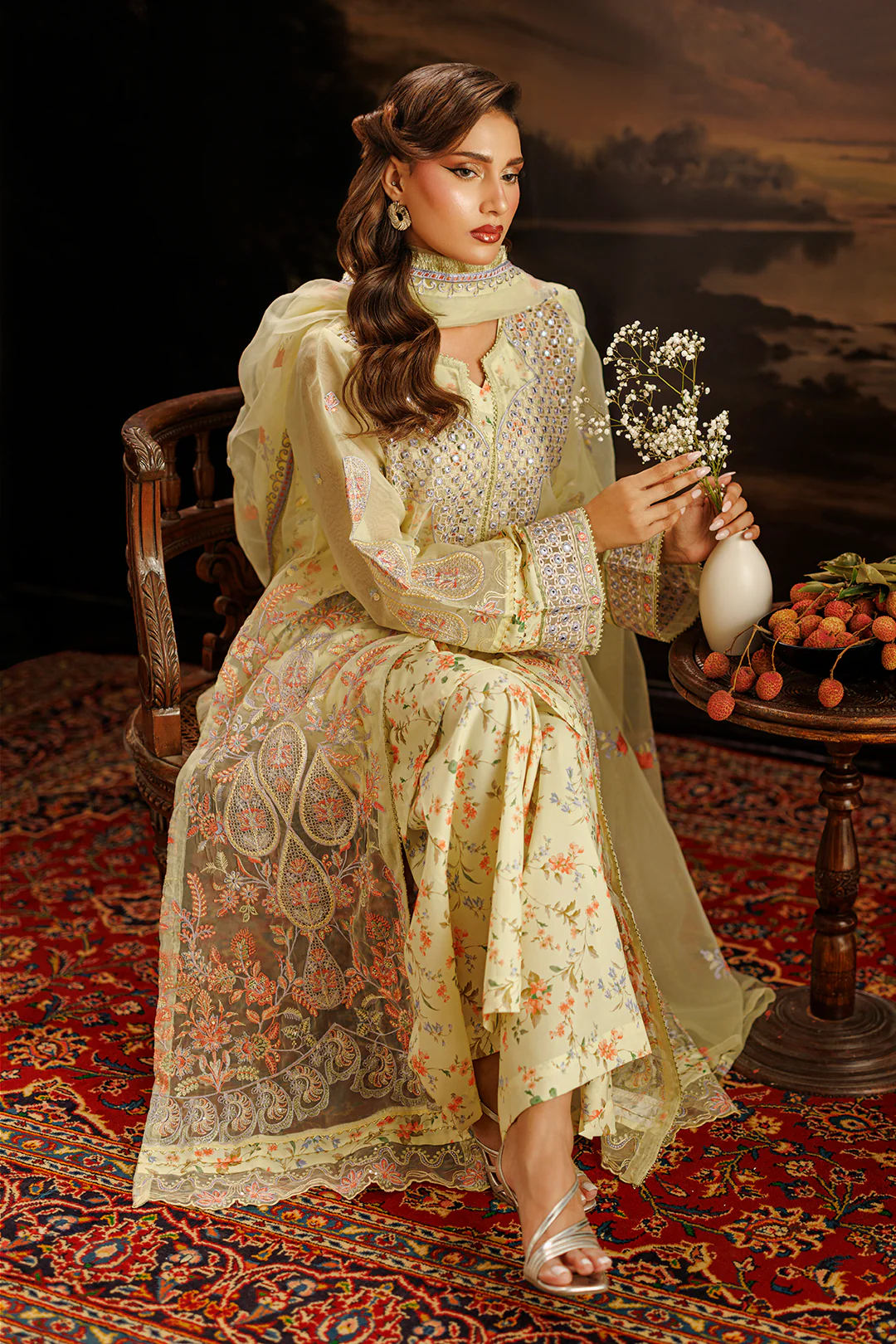 Embroidered Kurta Dupatta Trouser - 0770 - Image 14