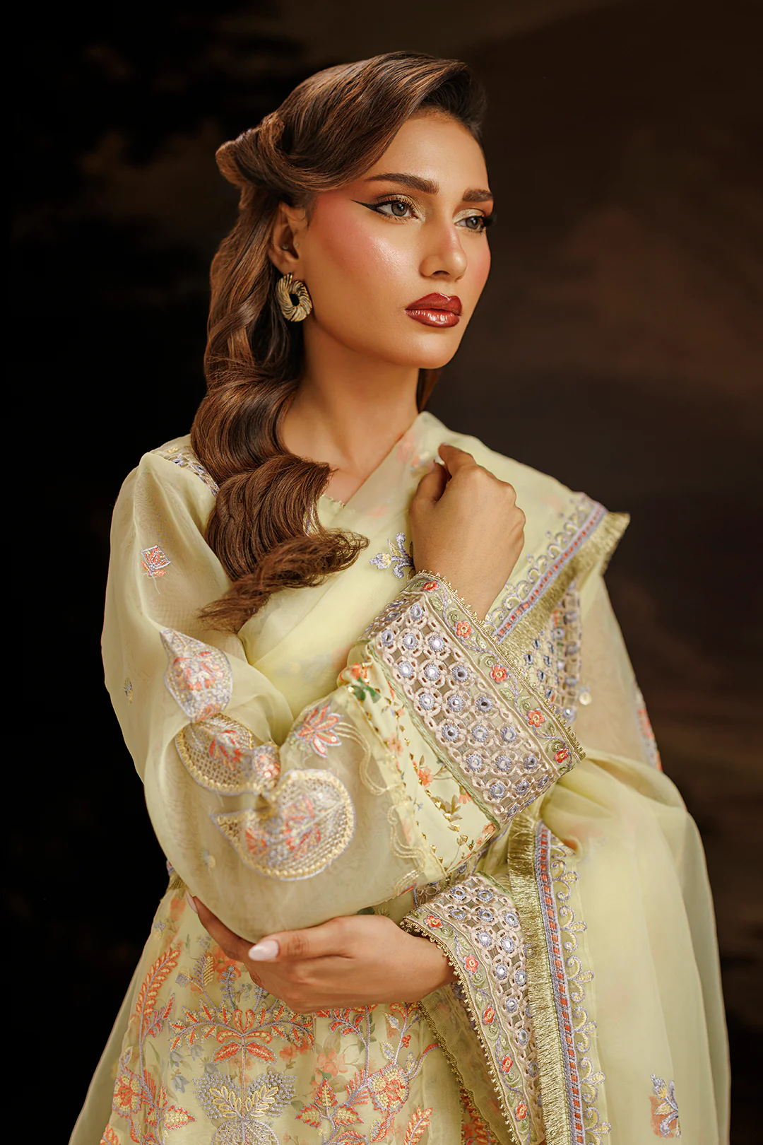 Embroidered Kurta Dupatta Trouser - 0770 - Image 15