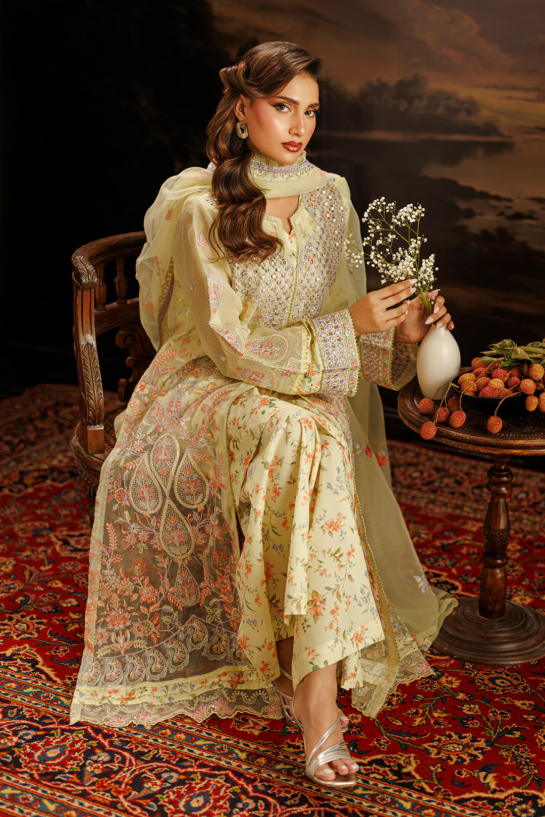 Embroidered Kurta Dupatta Trouser - 0770 - Image 16