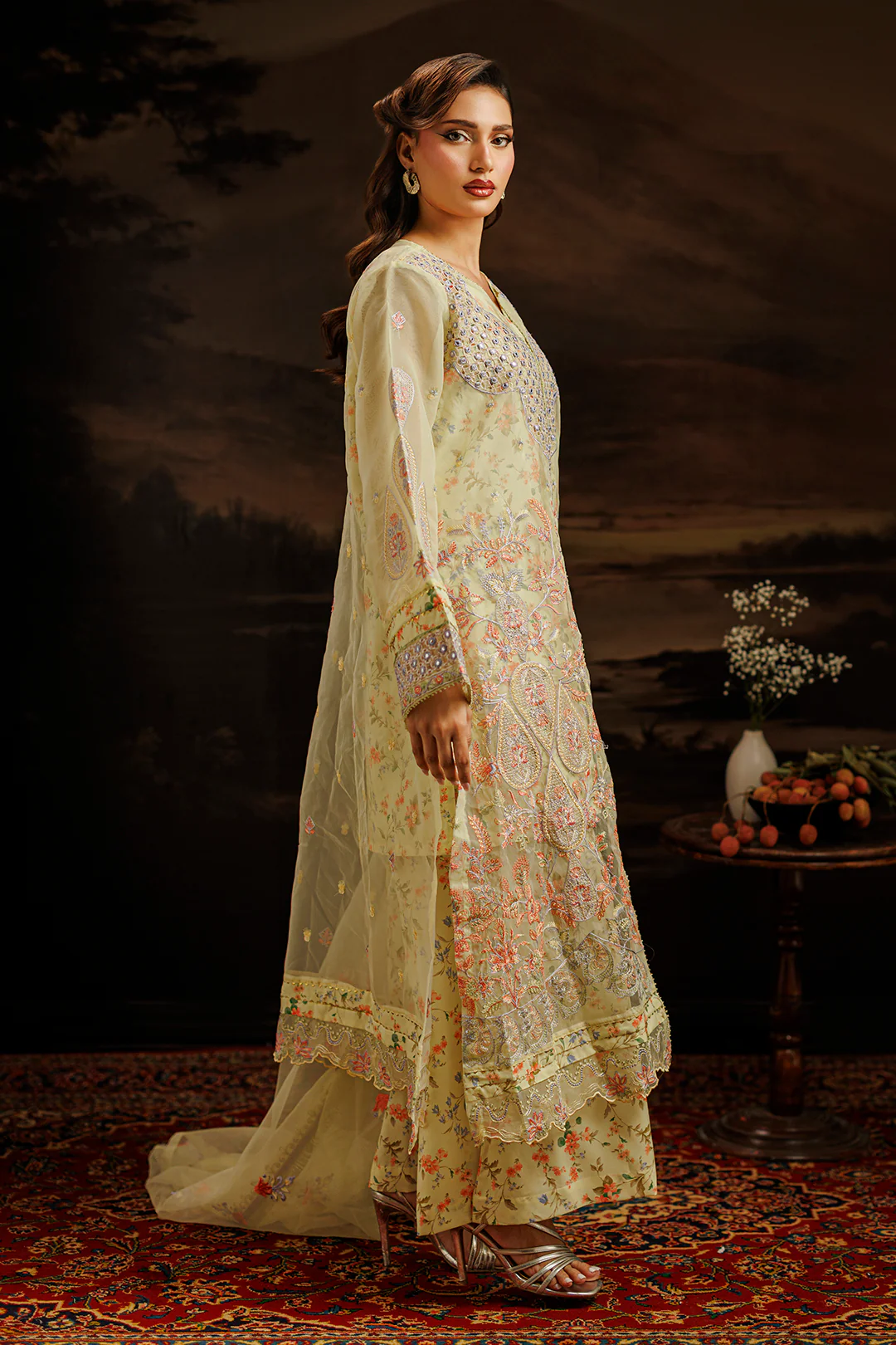 Embroidered Kurta Dupatta Trouser - 0770 - Image 5