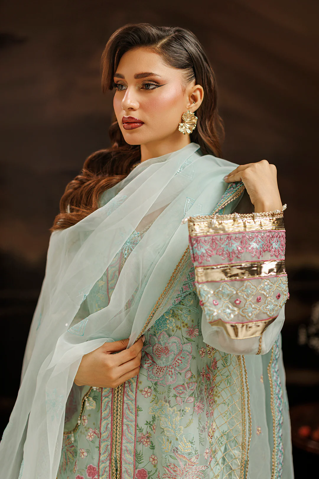 Embroidered Kurta Dupatta Trouser - 0771 - Image 2