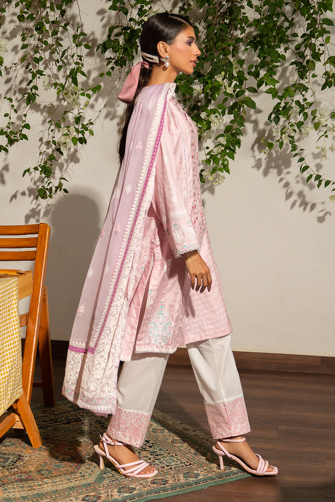 Embroidered Kurta Dupatta Trouser - 0988 - Image 8