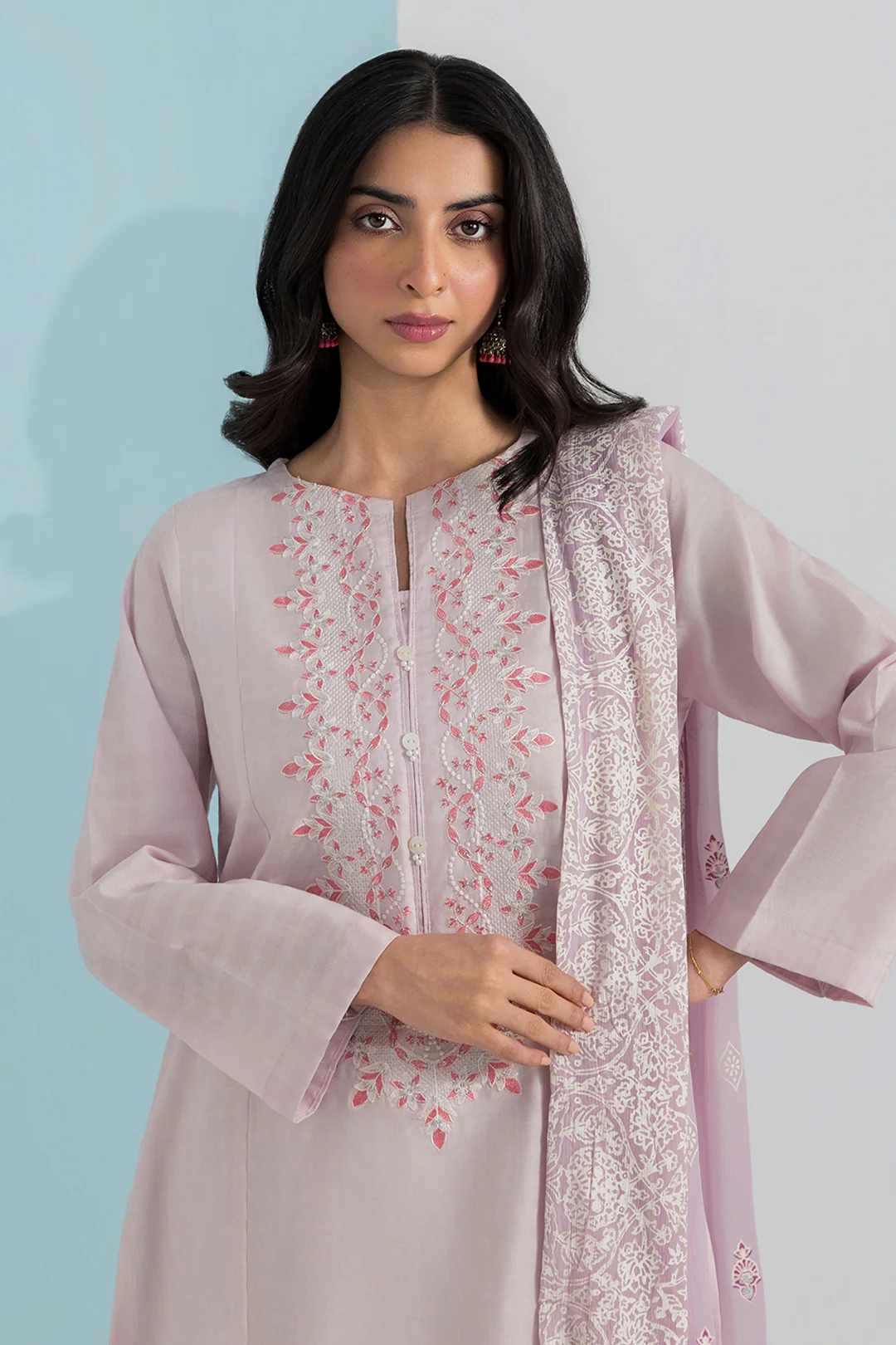 Embroidered Kurta Dupatta Trouser - 0989 - Image 2