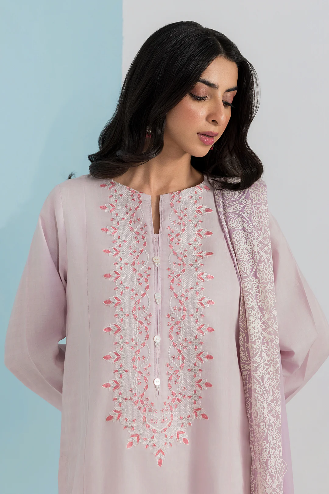 Embroidered Kurta Dupatta Trouser - 0989 - Image 5