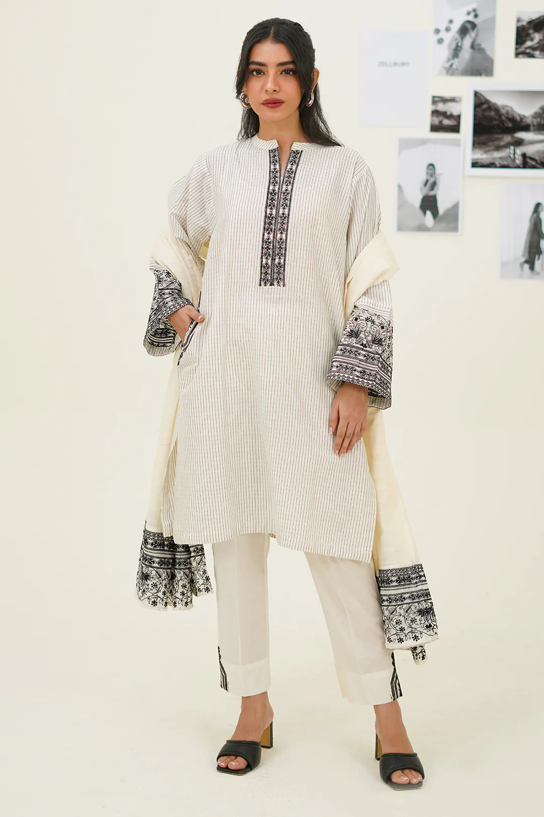 Embroidered Kurta Dupatta Trouser - 1241 - Image 2