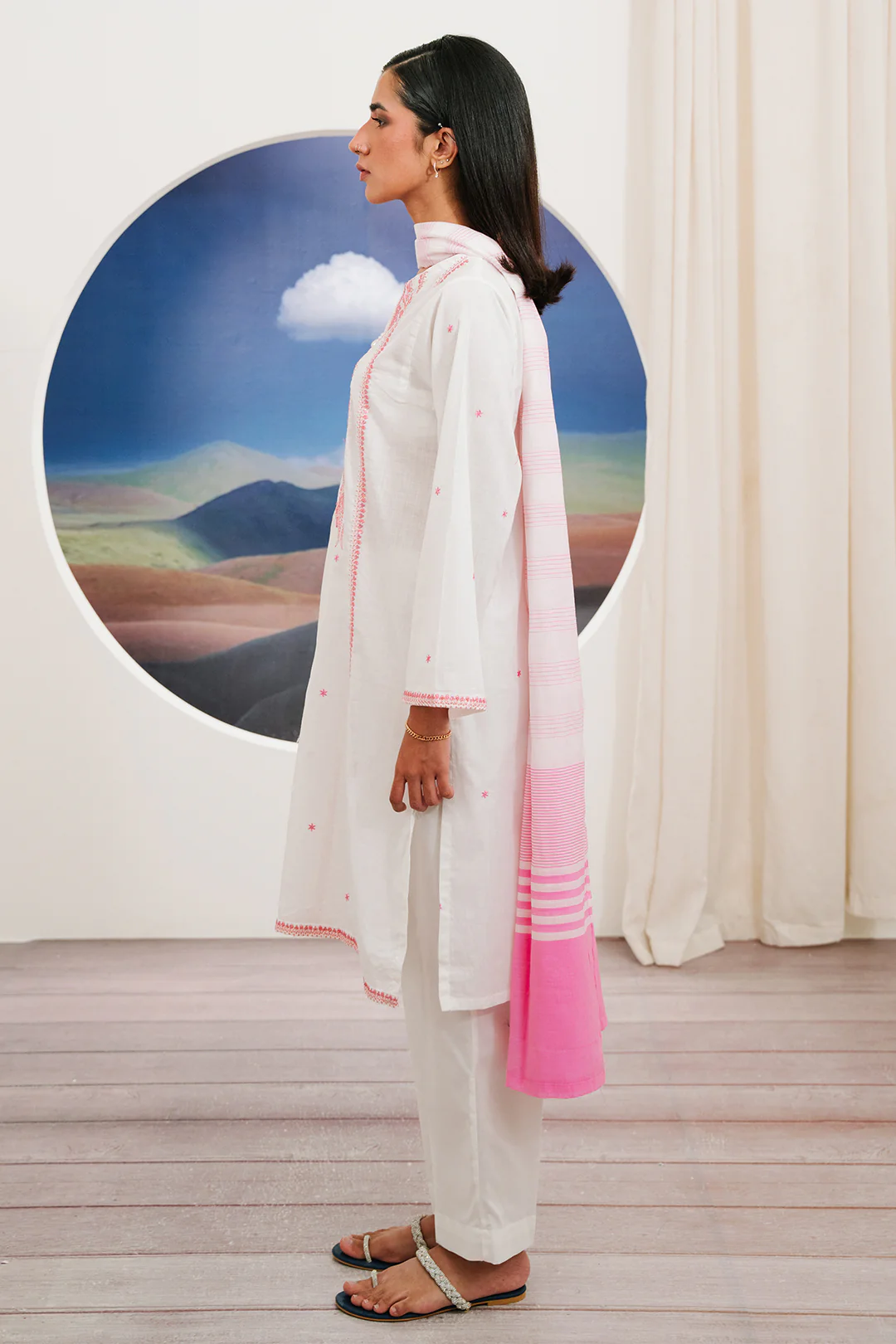 Embroidered Kurta Dupatta Trouser - 1759 - Image 3