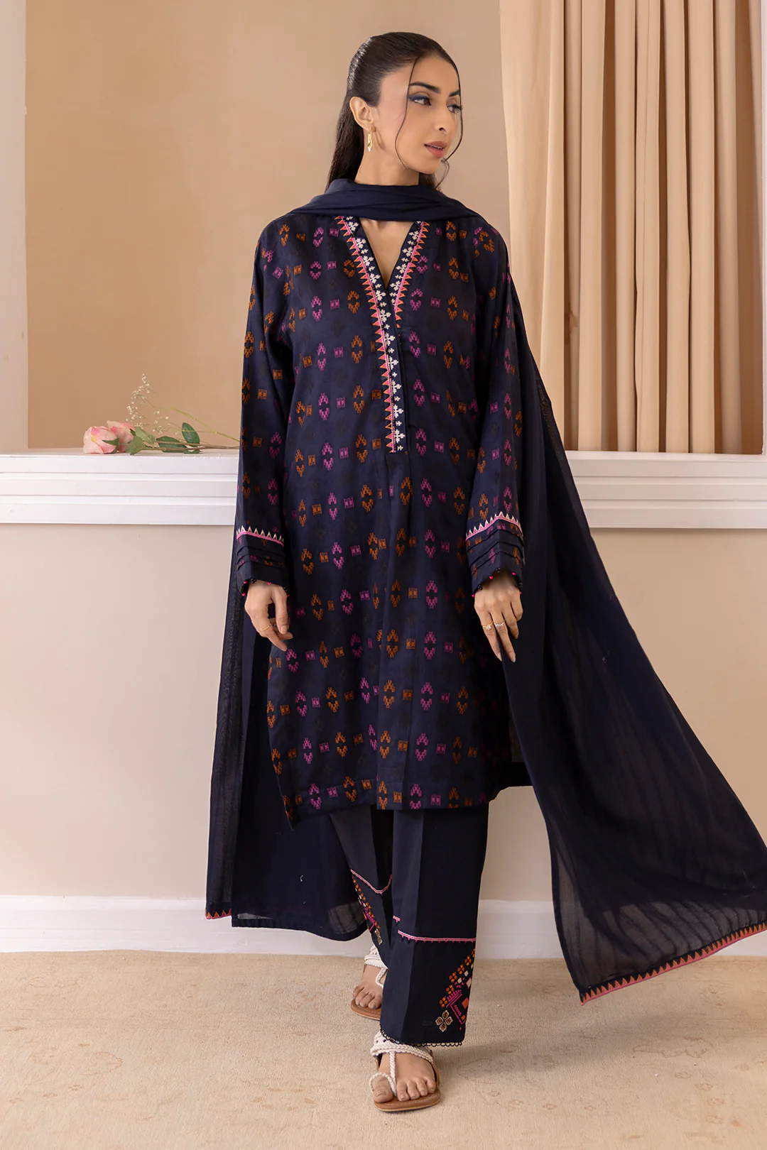 Embroidered Kurta Dupatta Trouser - 1775 - Image 2