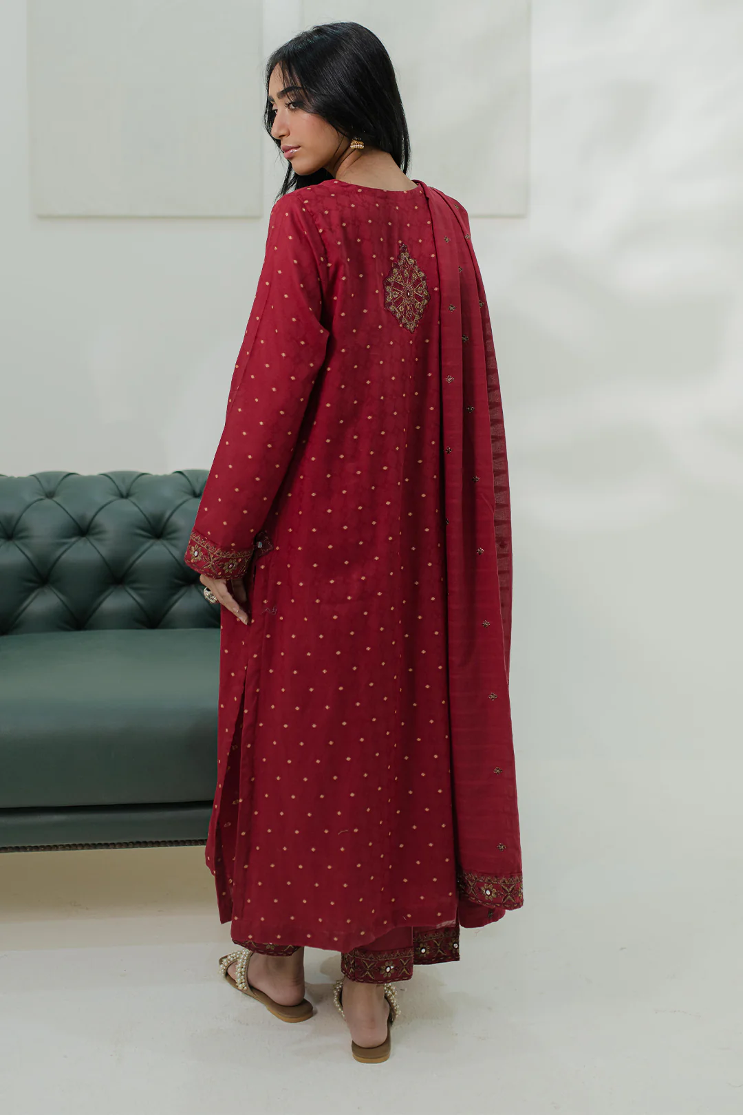 Embroidered  Kurta Dupatta Trouser - 1776 - Image 7