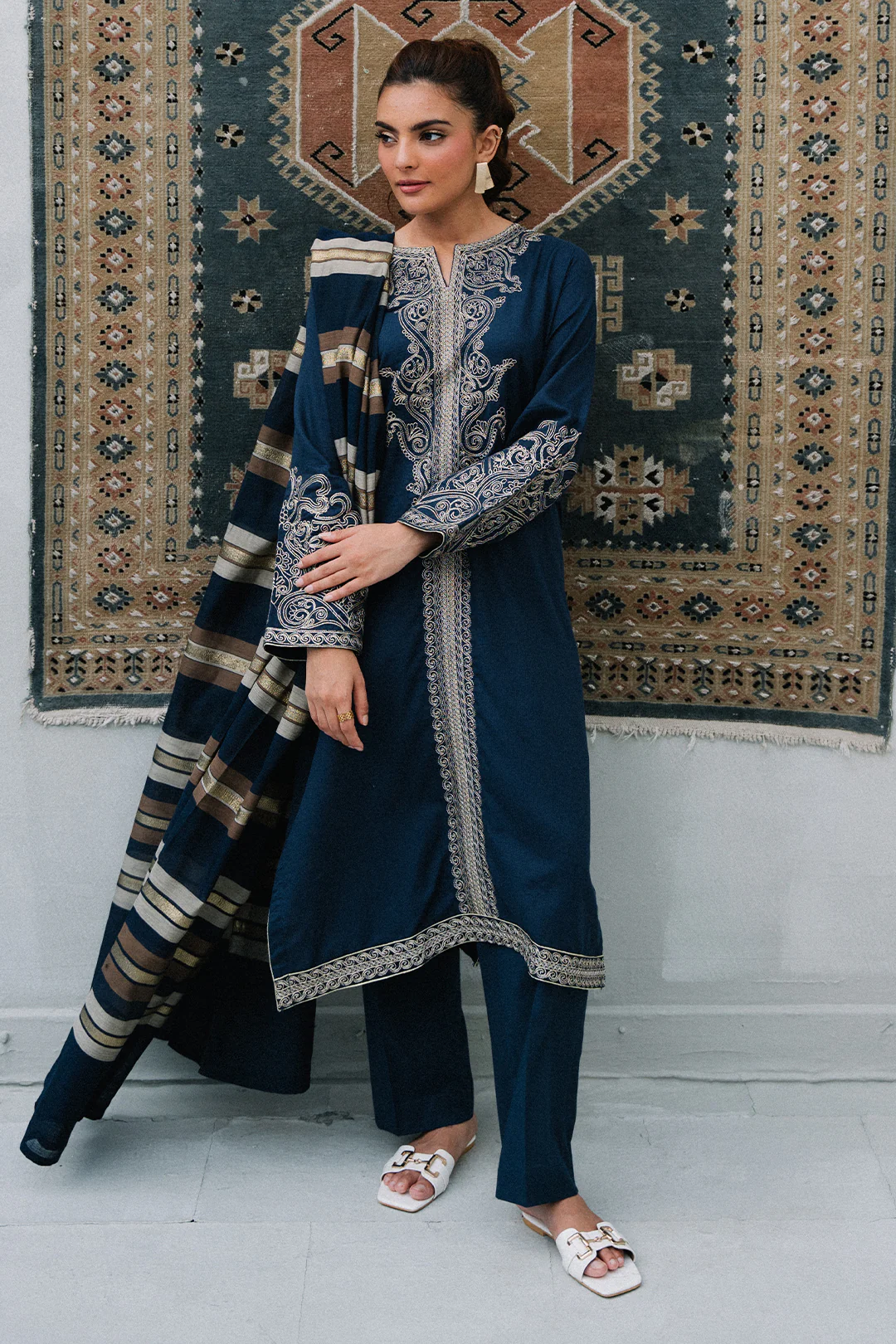 Embroidered Kurta Dupatta Trouser - 1780 - Image 3