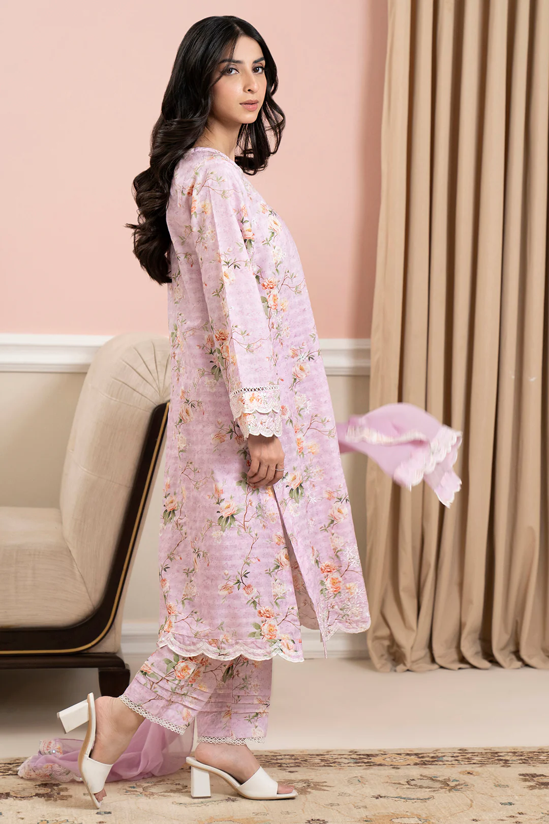 Embroidered Kurta Dupatta Trouser - 1786 - Image 3