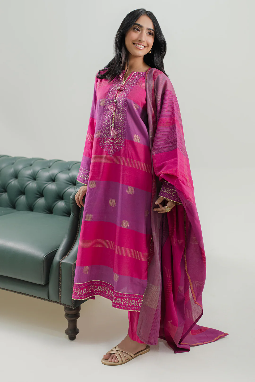 Embroidered Kurta Dupatta Trouser - 1789 - Image 3