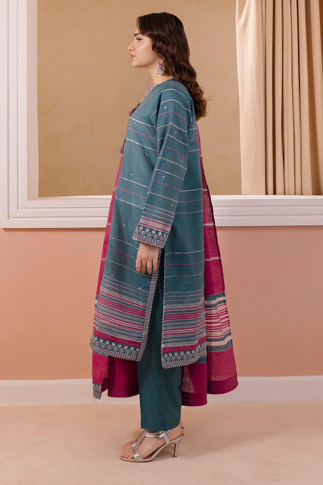 Embroidered Kurta Dupatta Trouser - 1791 - Image 6