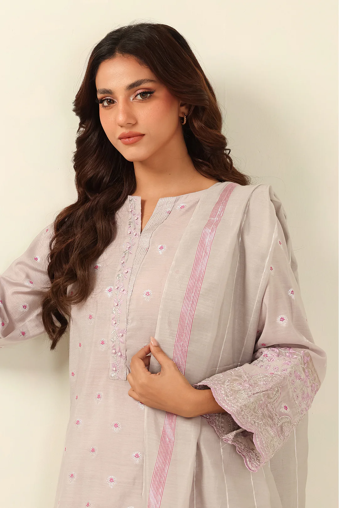 Embroidered Kurta Dupatta Trouser - 1988 - Image 2