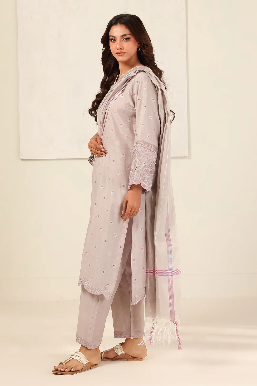 Embroidered Kurta Dupatta Trouser - 1988 - Image 5