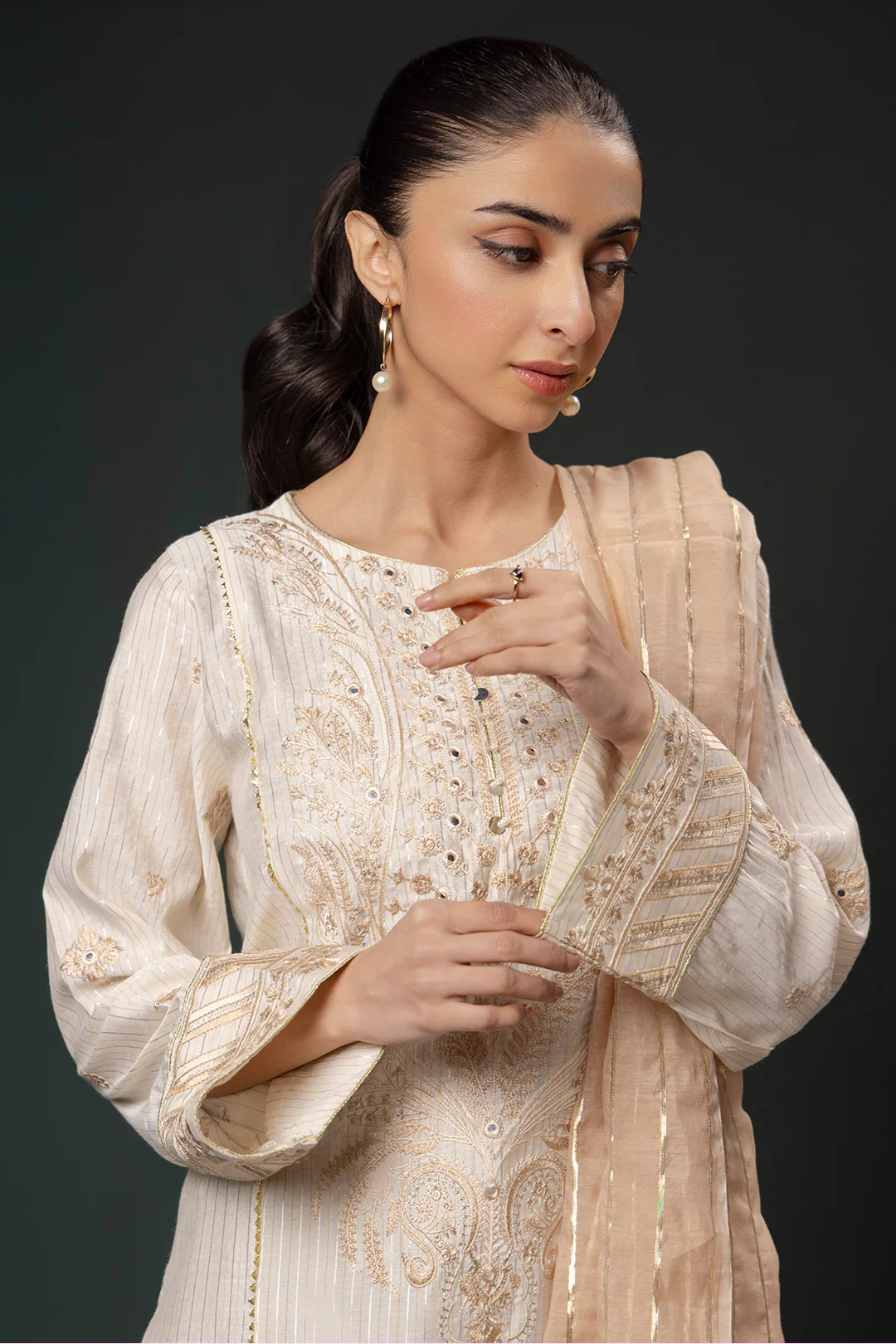 Embroidered Kurta Dupatta Trouser - 1996 - Image 5