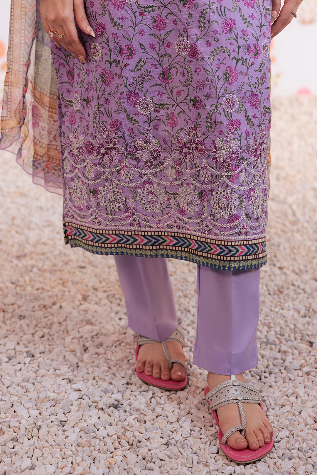 Embroidered Kurta Dupatta Trouser - 2112 - Image 5
