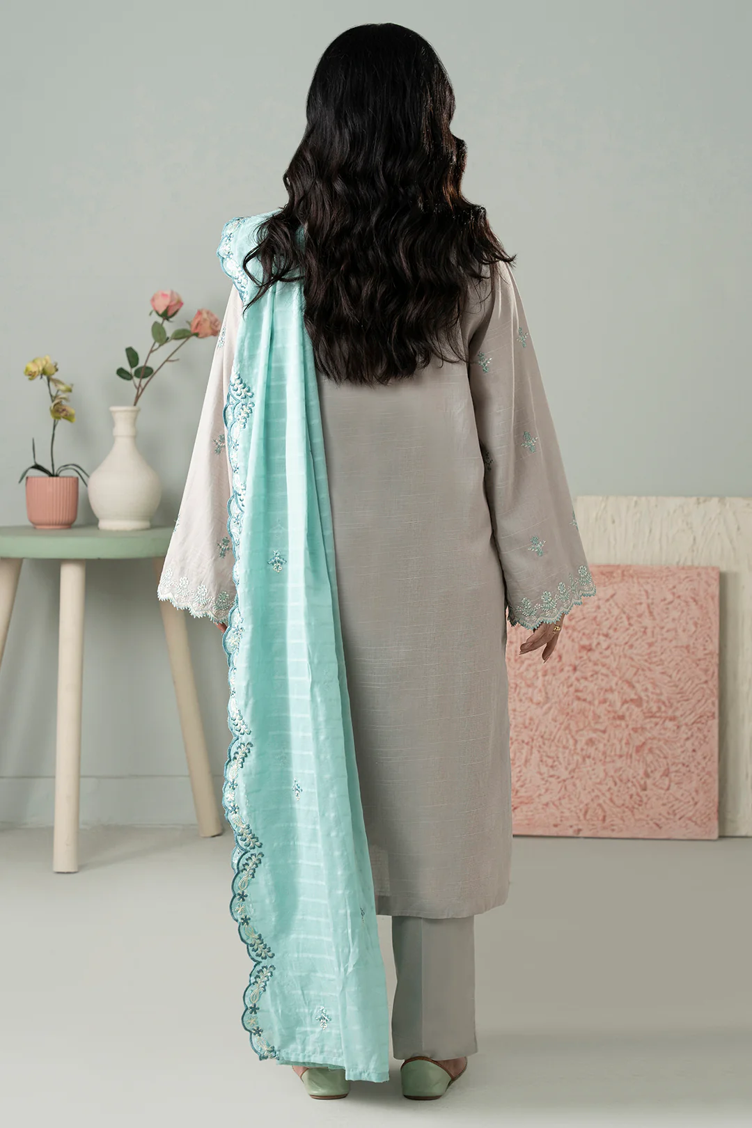 Embroidered Kurta Dupatta Trouser - 2132 - Image 7