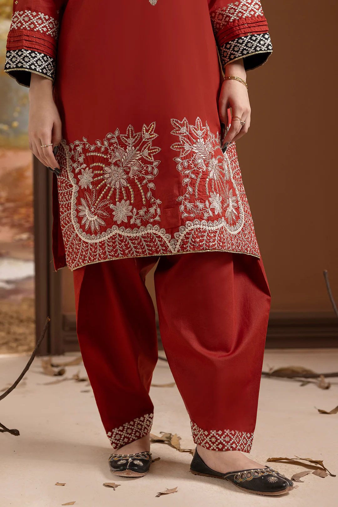Embroidered Kurta Dupatta Trouser - 2136 - Image 7