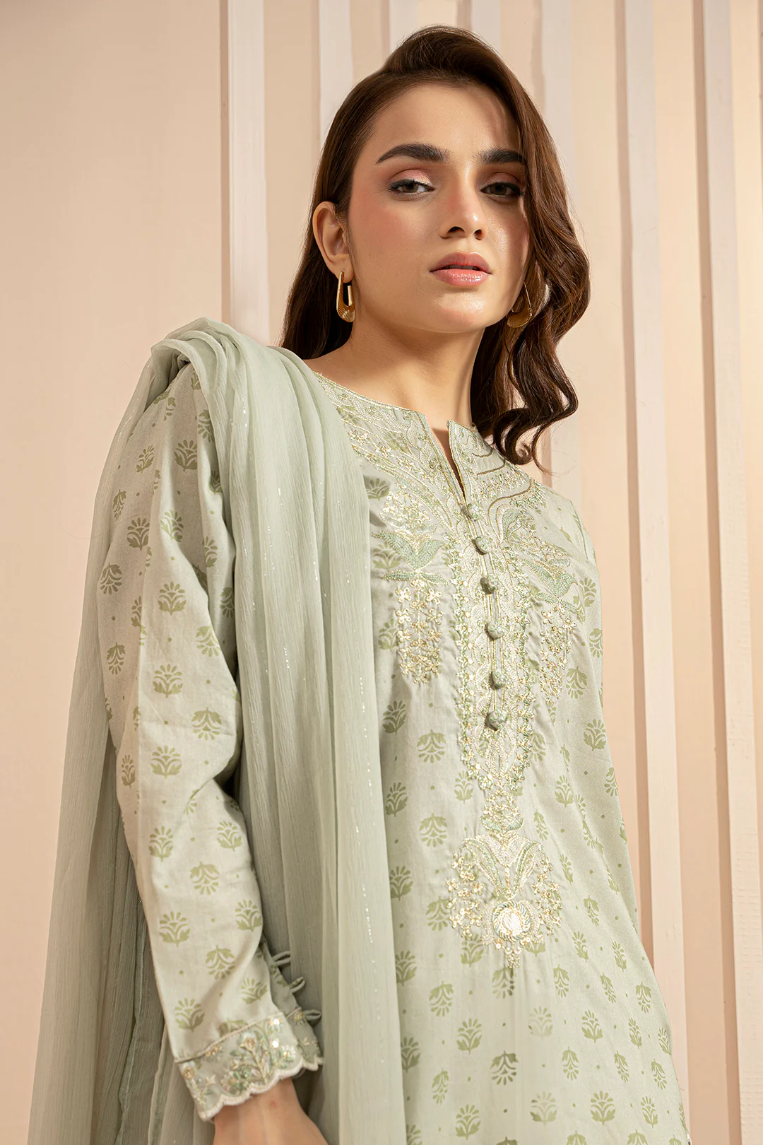 Embroidered Kurta Dupatta Trouser - 2137 - Image 2