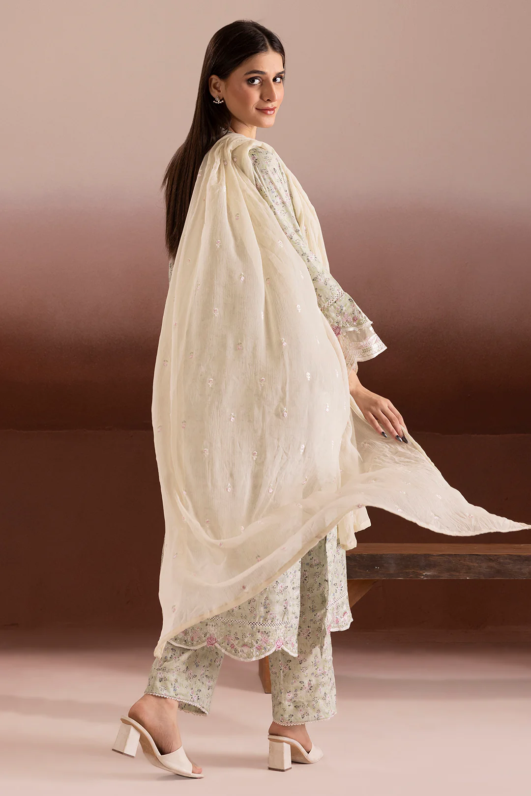 Embroidered Kurta Dupatta Trouser - 2267 - Image 12