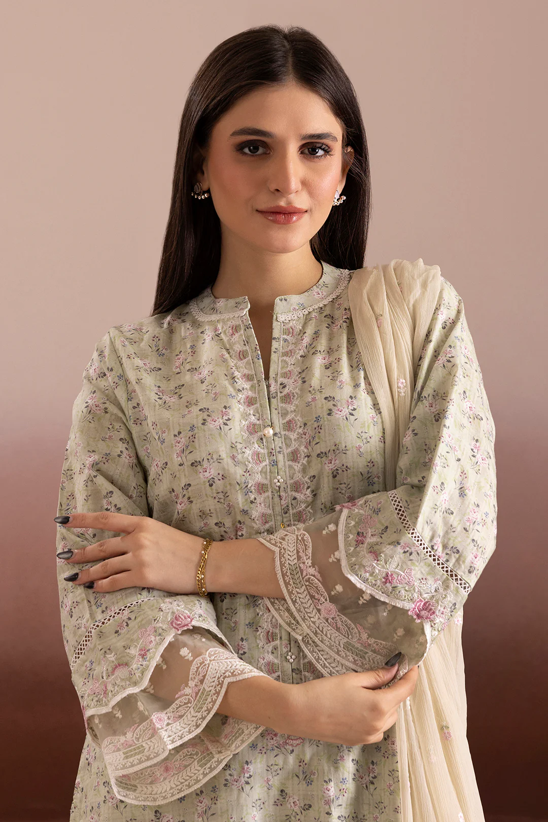 Embroidered Kurta Dupatta Trouser - 2267 - Image 4