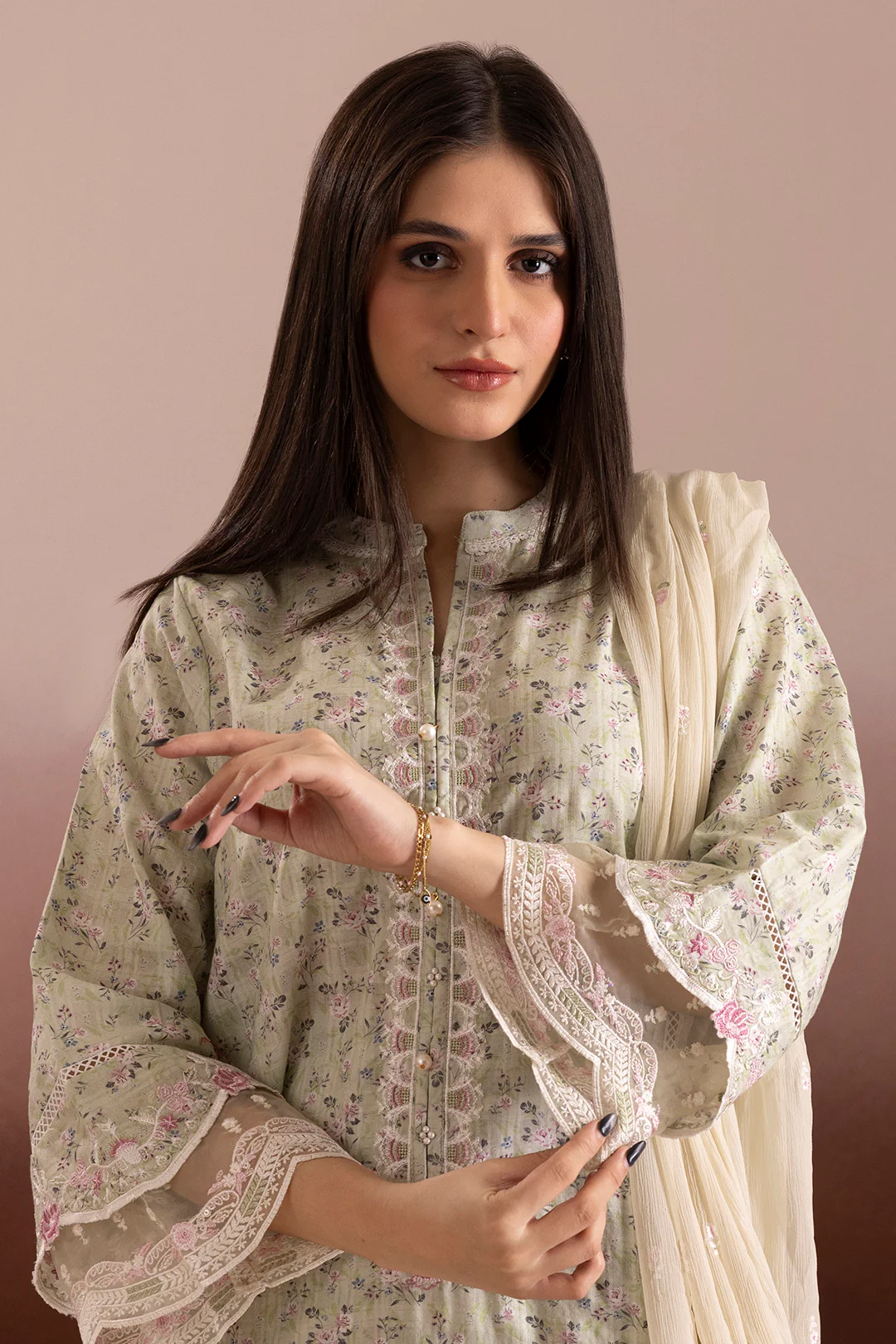 Embroidered Kurta Dupatta Trouser - 2267 - Image 7