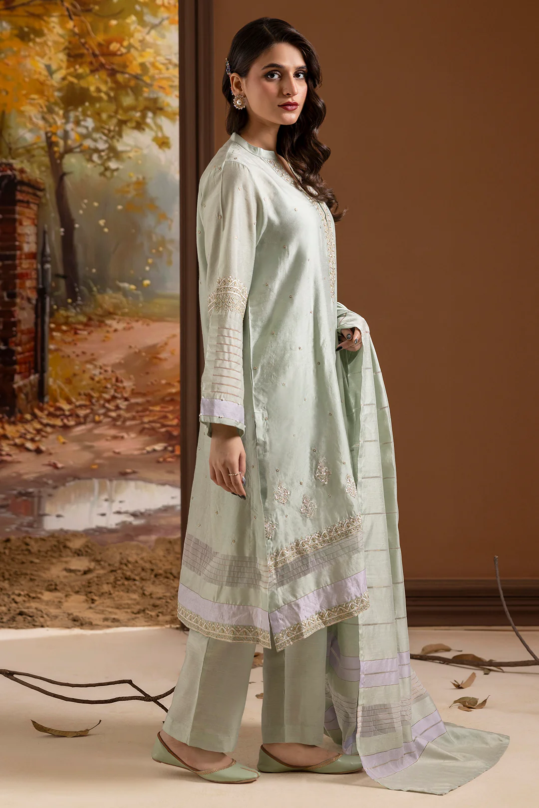 Embroidered Kurta Dupatta Trouser - 2505 - Image 4