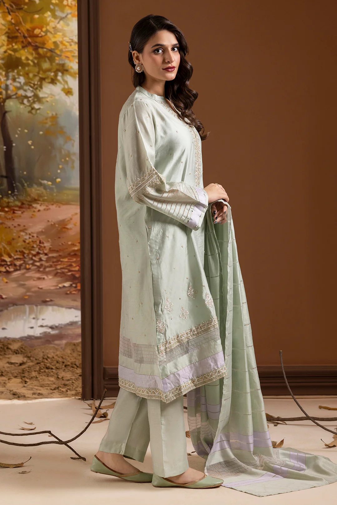 Embroidered Kurta Dupatta Trouser - 2505 - Image 8