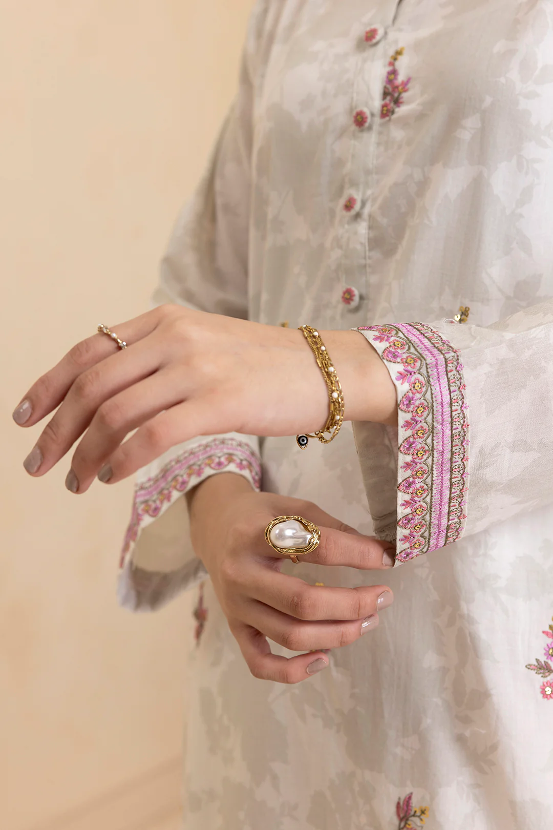 Embroidered Kurta Dupatta Trouser - 1457 - Image 9