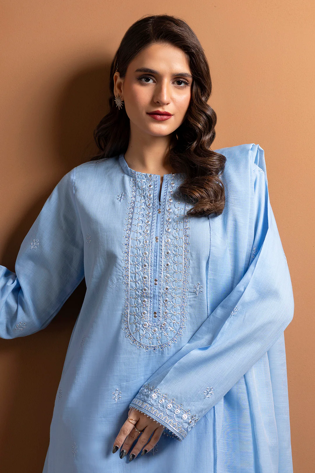 Embroidered Kurta Dupatta Trouser - 1491 - Image 4