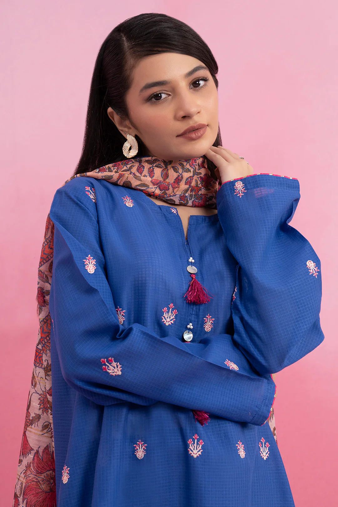 Embroidered Kurta Dupatta Trouser - 1492 - Image 2
